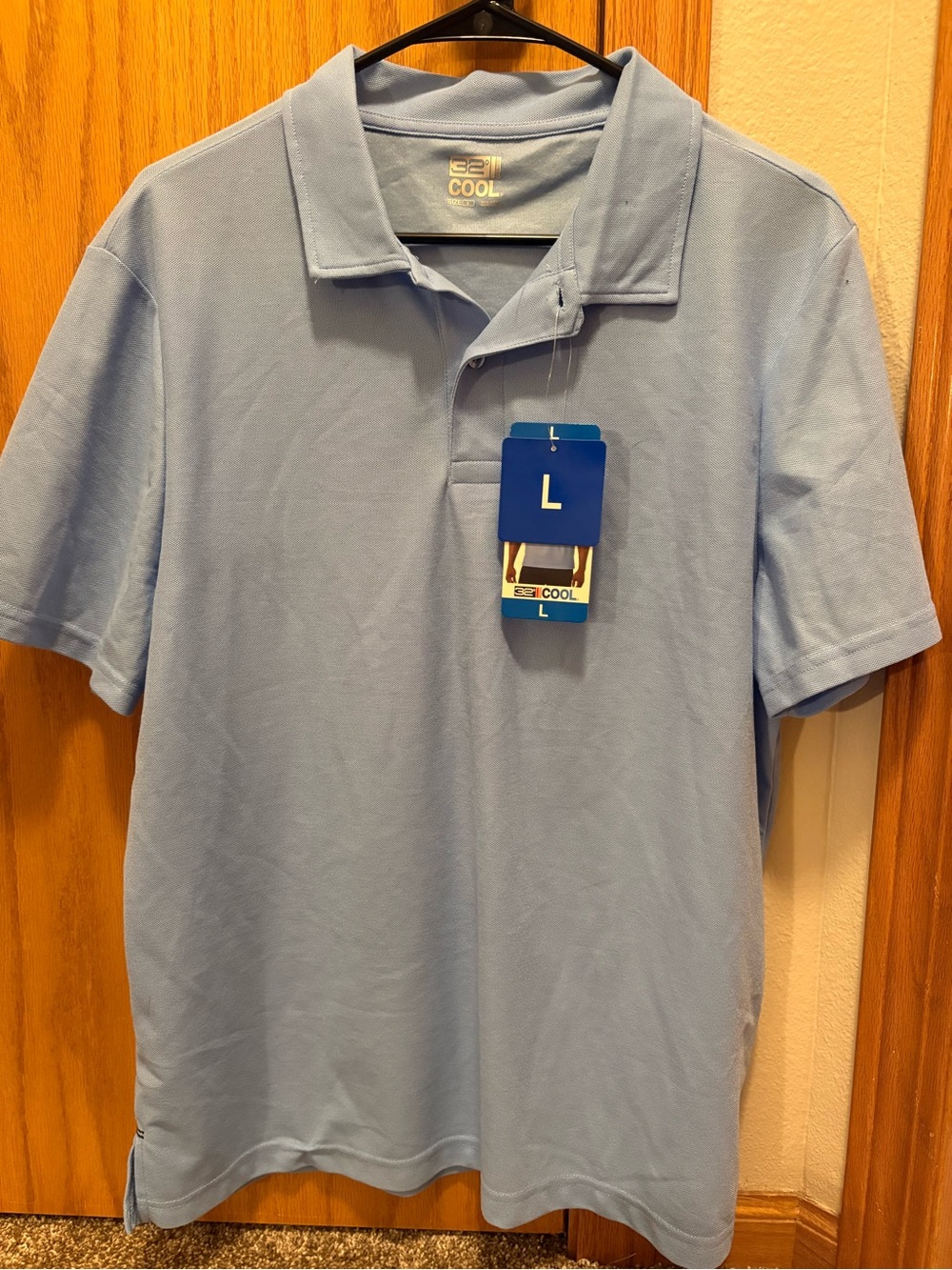 Men's Light Blue Polo Shirt - Brand, Large